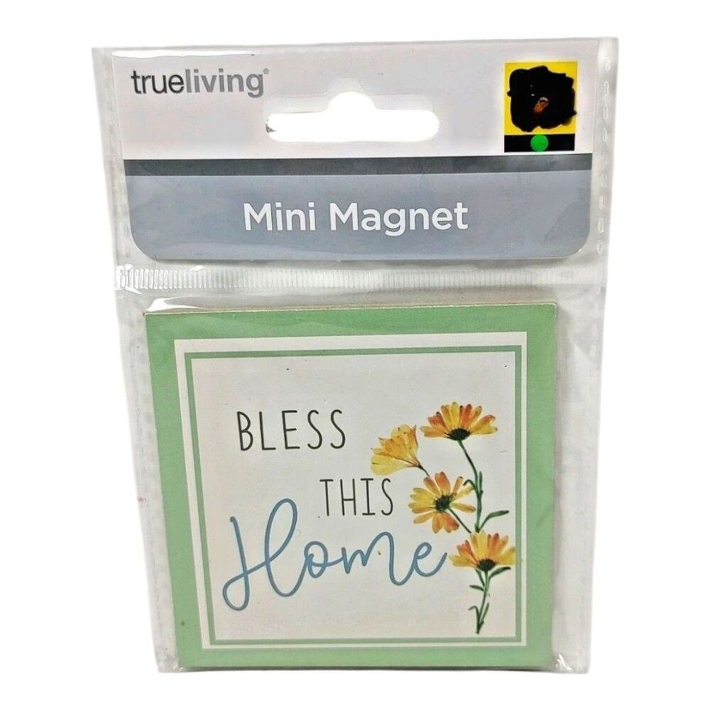 Trueliving Mini Refrigerator Fridge Icebox Magnetic Decor Bless This Home Floral